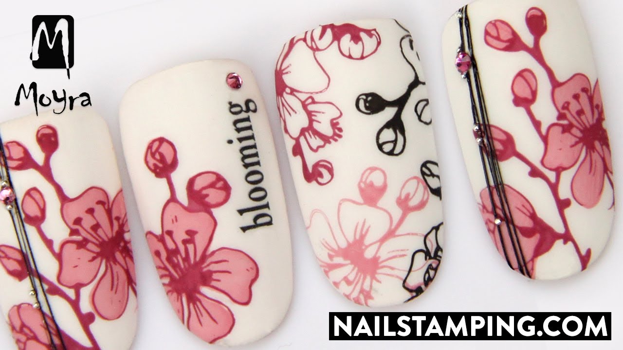 🌸💅Sticker-like, stamped, colourful flowers (nailstamping.com)