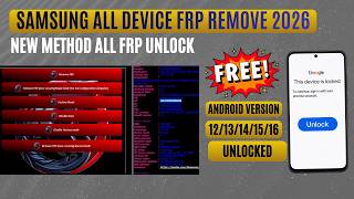 All Samsung Frp Tool 2026, google Account Remove Android 14/15/16 | FRP Unlock FFT New