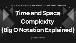 Day 3 – Time and Space Complexity in Java | Big O Notation Explained | DSA for Beginners