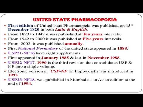 Video: Hvad er United States Pharmacopeia National Formulary?