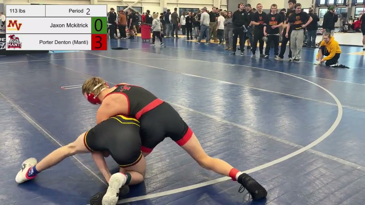 Jaxon McKitrick of Mountain View vs Porter Denton of Manti