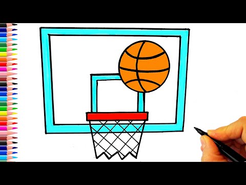 Basketbol Topu ve Basketbol Potası Çizimi 🏀 Kolay Çizimler - How to Draw Basketball Hoop and Ball