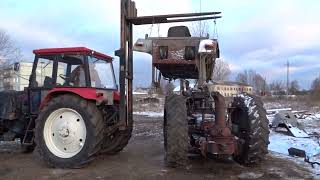 поставили раму ЭО 2621и кабину на трактор ЮМЗ 6\/we put the frame and cab on the YMZ 6 tractor