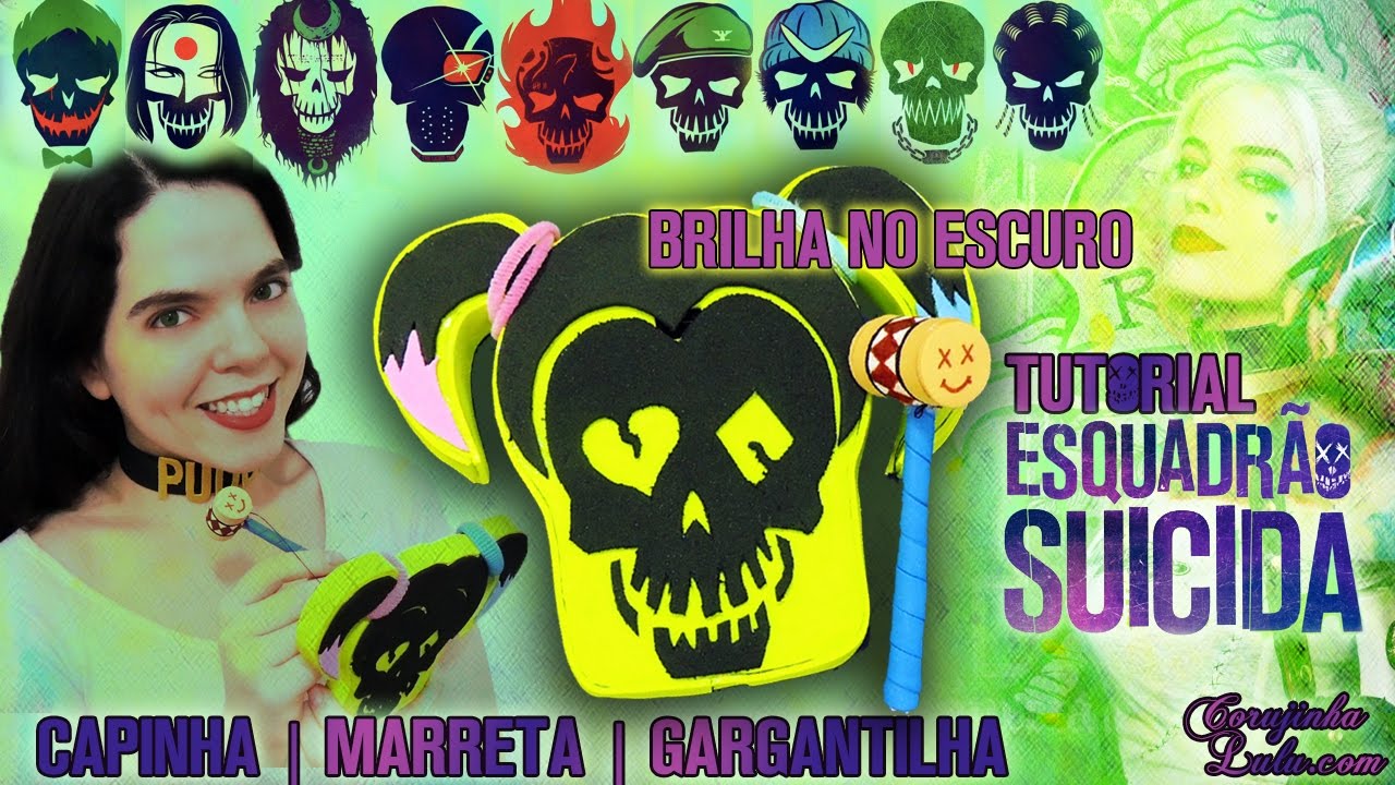 DIY Kit Esquadrão Suicida: Como fazer Capinha + Marreta touch + Gargantilha  da Arlequina - YouTube