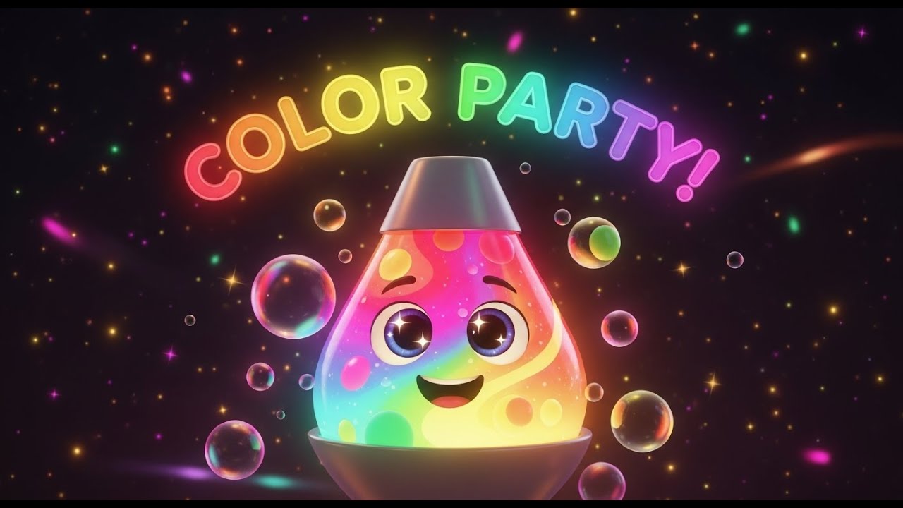 Rainbow Lava Lamp Color Party 🪩🌈 | Learn Colors for Kids | Fun Preschool Learning Video