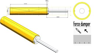 Mechanism 44: force damper  with calculations  SolidWorks Tutorial