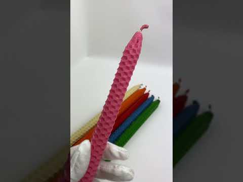 Свічка з вощини часова синя, видео 1