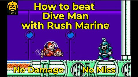 Mega Man 4: How to Beat Dive Man with Rush Marine (No Damage, No Miss)