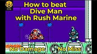 Mega Man 4 How To Beat Dive Man With Rush Marine No Damage, No Miss