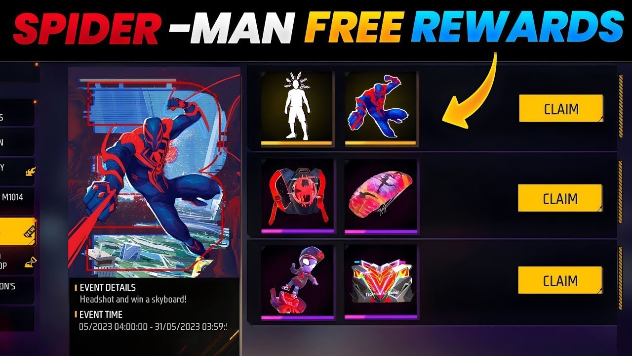 Free Fire Spiderman Collaboration 😱 Free Fire Spiderman Event FF