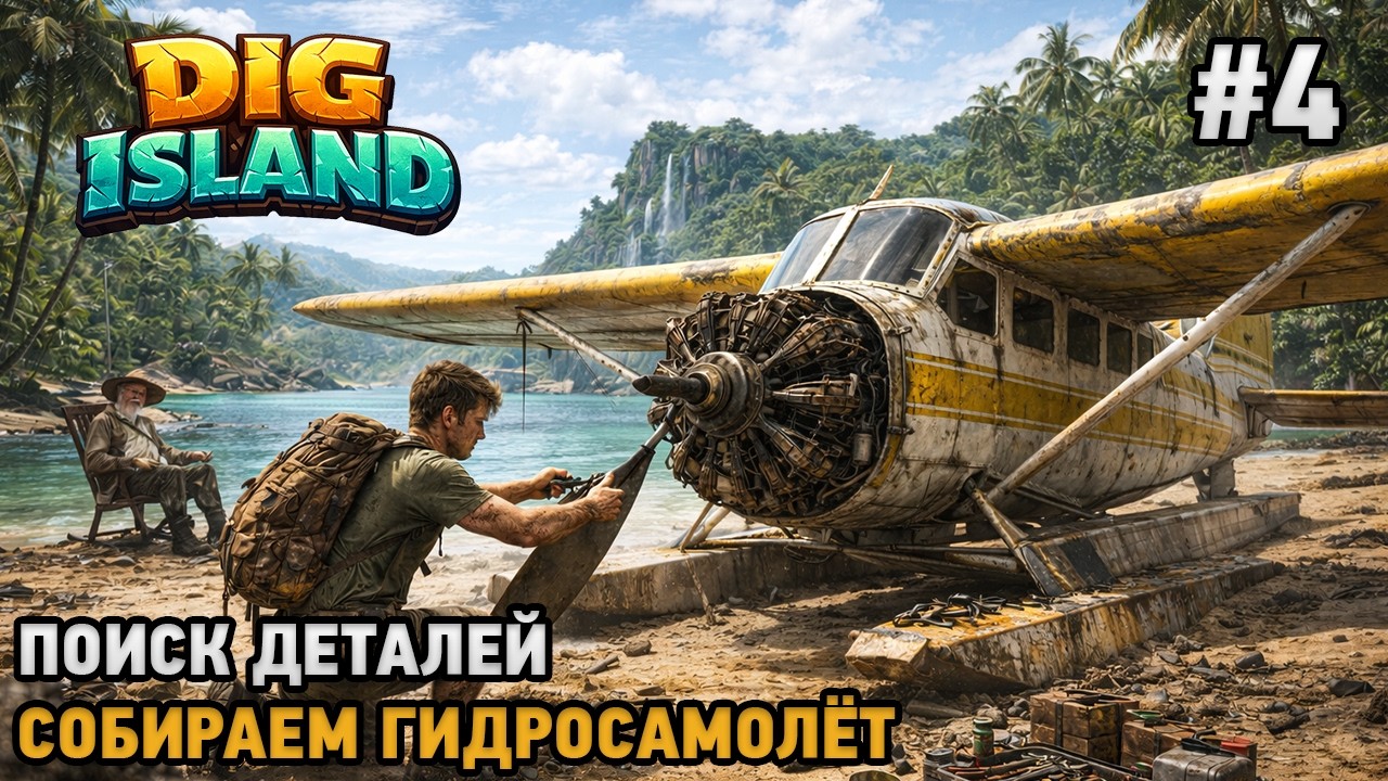Dig Island #4 Собираем гидросамолёт, Поиск деталей