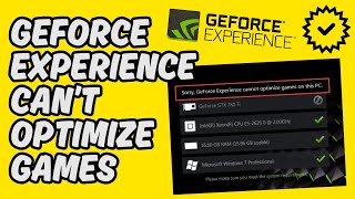 [Easy Fix] GeForce Experience Can’t Optimize Games on PC