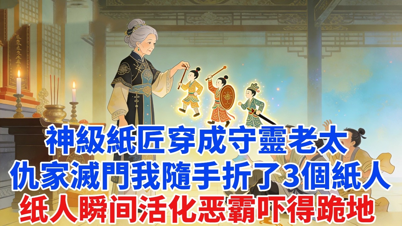 神級紙匠穿成守靈老太 仇家來滅門我隨手了三個紙人：紙人瞬間活化，惡霸嚇得屁股尿流#穿越#爽文#古言#完结#大女主#情感 #原创