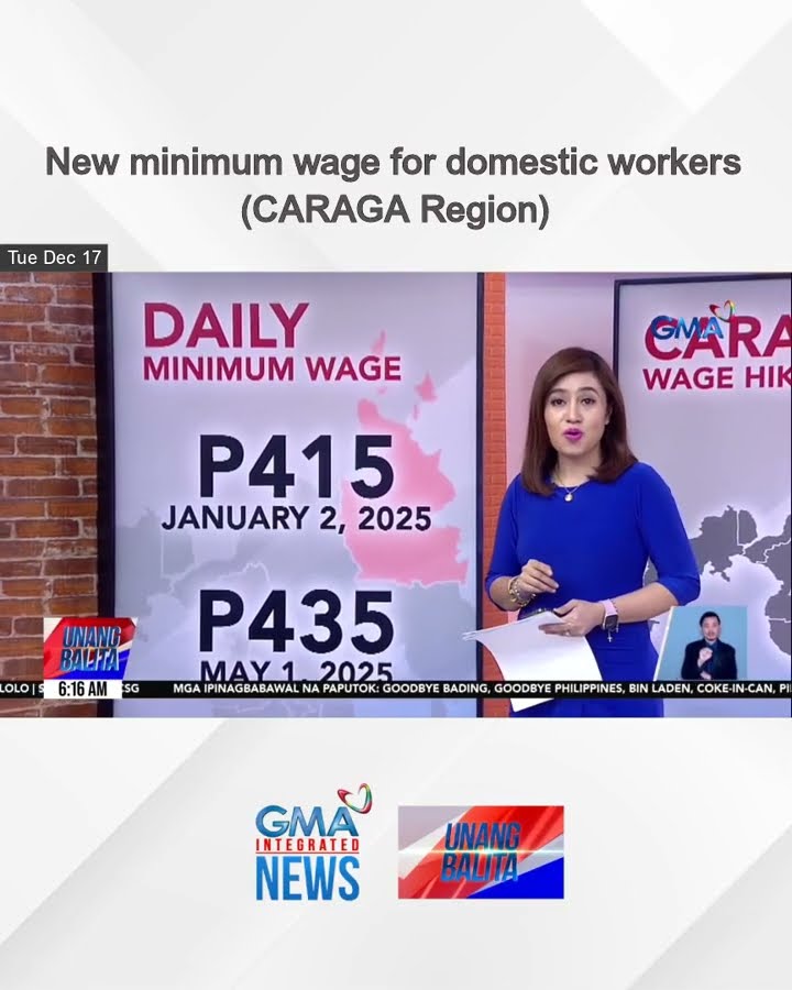 New minimum wage for domestic workers (CARAGA Region) | Unang Balita