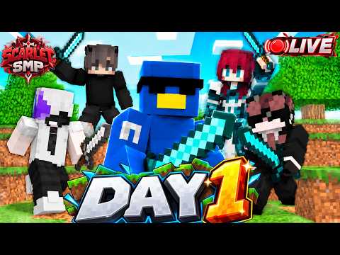 🔴 Scarlet SMP DAY 1 | Building My First Base! | Minecraft Chill Stream