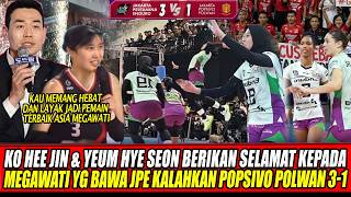 Download Lagu KO HEE JIN \u0026 YEUM HYE SEON BERIKAN SELAMAT KEPADA MEGAWATI YG BAWA JPE KALAHKAN POPSIVO POLWAN 3-1🔥 MP3