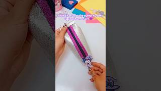 DIY Kuromi Glitter Pencil Pouch ✨💜 | Cute &amp; Easy Stationery Craft #shorts