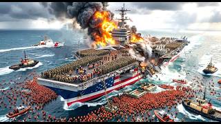 2 hours ago! 3 Yak-141 aircraft sank a US aircraft carrier carrying 12,500 troops.