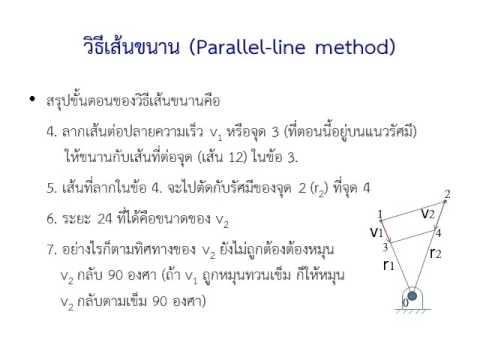 Parrel Line Method การหาความเร็วในกลไกด้วยวิธี Parallel line method (graphical method ...