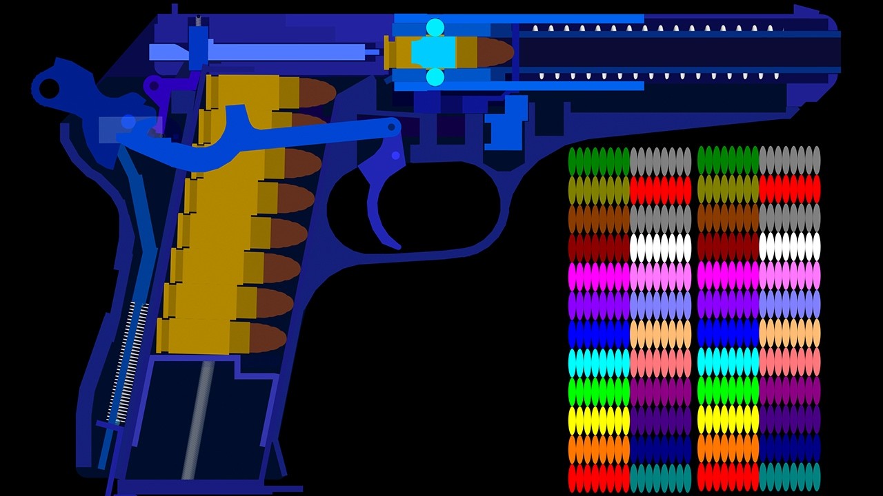 The Gun 12 Legs Eliminations Marble Race in Algodoo