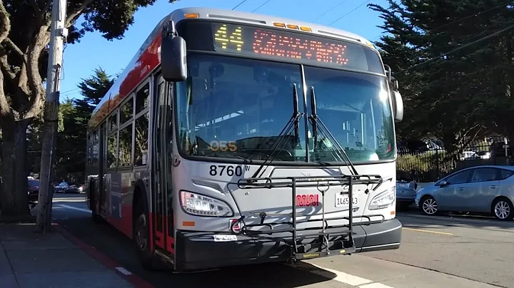 SF Muni 2017 New Flyer XDE40 #8760 on Route 44 O'Shaughnessy