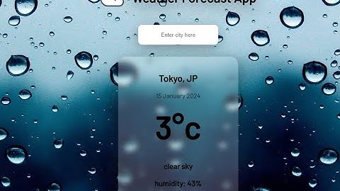 Weather Forecast App in VanillaJS