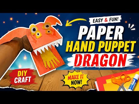How to Make a Paper Dragon Hand Puppet 🐉 | Easy DIY Craft for Kids