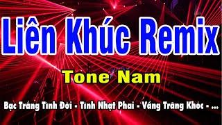 Karaoke Liên Khúc Tone Nam Remix | Bạc Trắng Tình Đời | Nữa Vầng Trăng | Karaoke Gia Thịnh