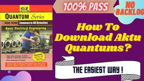 How To Download Quantum Series For All Course |B.Tech #howtodownloadaktuquantum #aktu #aktuexam