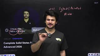 Complete Solid States for Jee Advanced | ChemIIT Vishal Singh