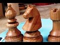 Woodturning a chess set knight in 4 minutes