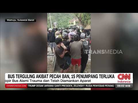 REDAKSI PAGI 10/26/12 NEWS Bus Overturns Due to Tire Blowout, 15 Passengers Injured