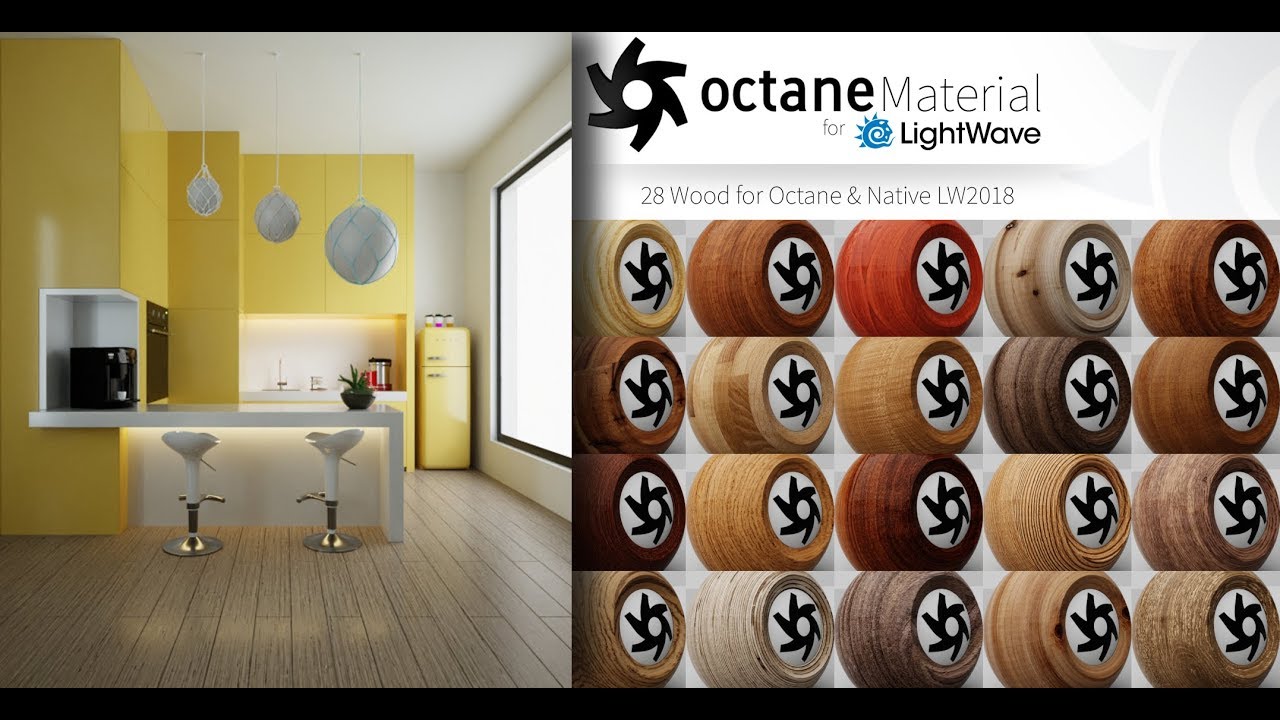 Octane Render for LightWave3D Archviz-Wood Materials - YouTube