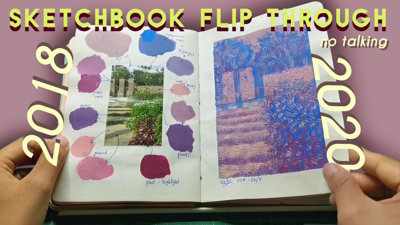 sketchbook flip through 2018-2020 [no talking] | karya.nasuha - YouTube