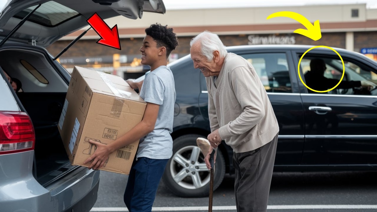 A Black boy helped an old man load boxes, and later a reward car appeared at his house.