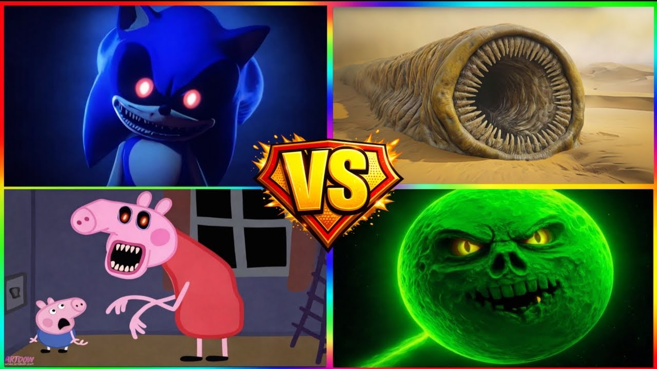 SONIC.EXE 🆚 CARTOON WORM 🆚 PEPPA PIG.EXE 🆚 SKULL MOON🔥 NO MERCY. NO ESCAPE. PURE CHAOS!