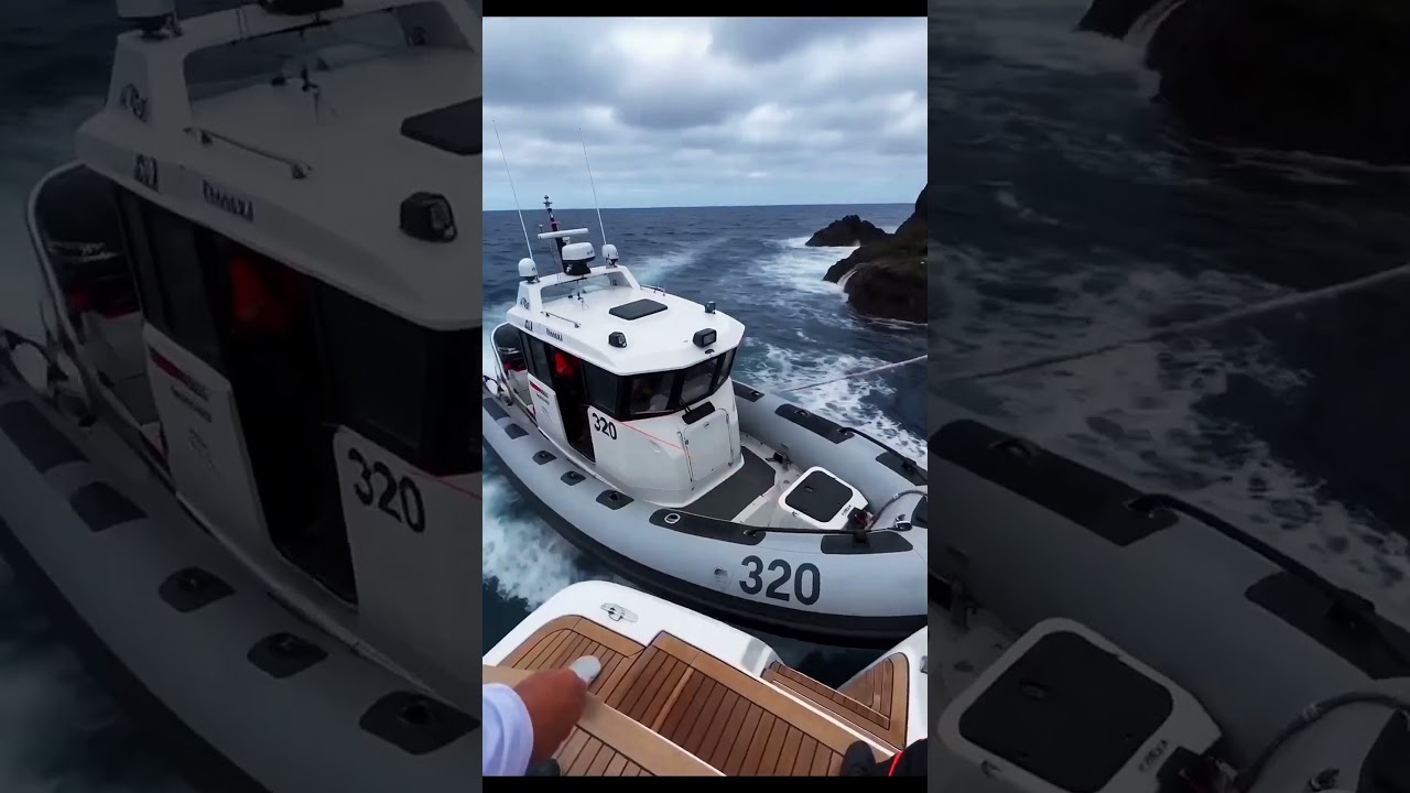 Yacht Saved Seconds Before Hitting Rocks 😳🌊 #Shorts