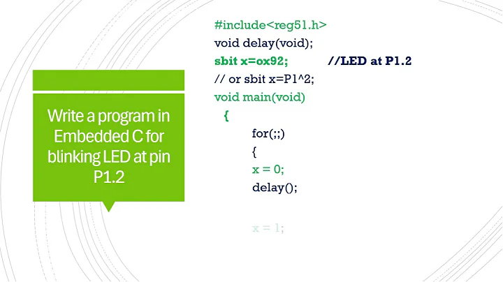 Embedded C Program for LED blinking