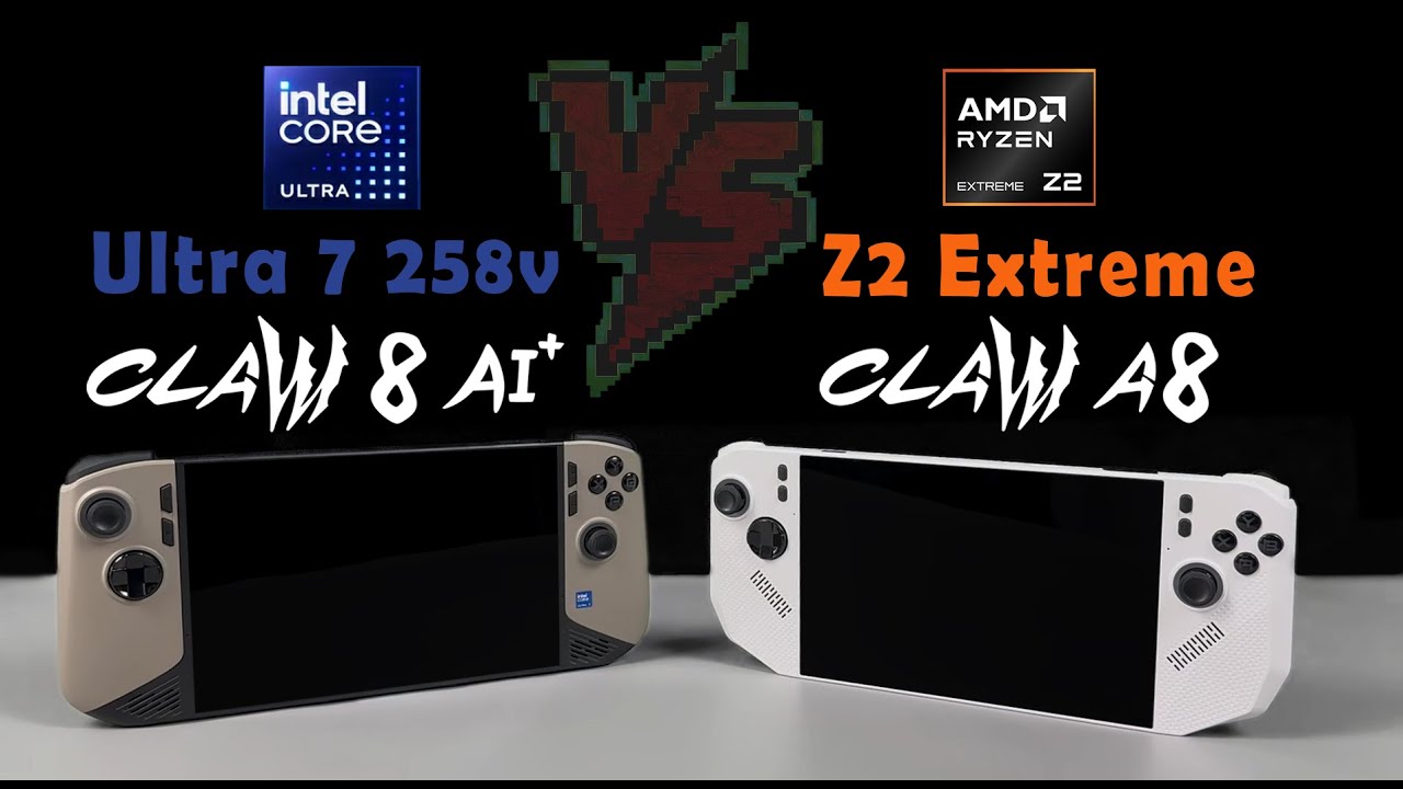 重量級對決~微星MSI Claw8 Ai+ VS Claw A8 ~英特爾Ultra7 258V VS AMD Z2E~遊戲測試~辦公軟件測試~手感體積