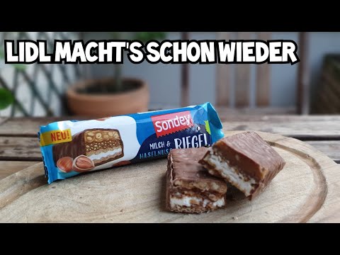 LIDL Knoppers Riegel Review | Ach sorry, heißt ja Sondey... O.o - YouTube