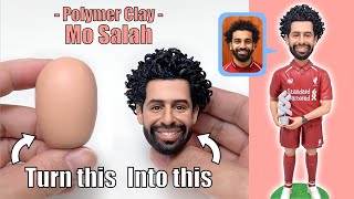 منحوتة طين البوليمر: محمد صلاح، عملية النحت الكاملة للشخصية 【Clay Artisan JAY】