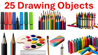 25 ड्रॉइंग ऑब्जेक्ट के नाम | Learn 25 Drawing Object Names in English with video explanation