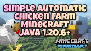 Minecraft Simple Automatic Chicken Farm Java 1.20.6+ 🐔⛏️💖 #minecraft #minecraftjava