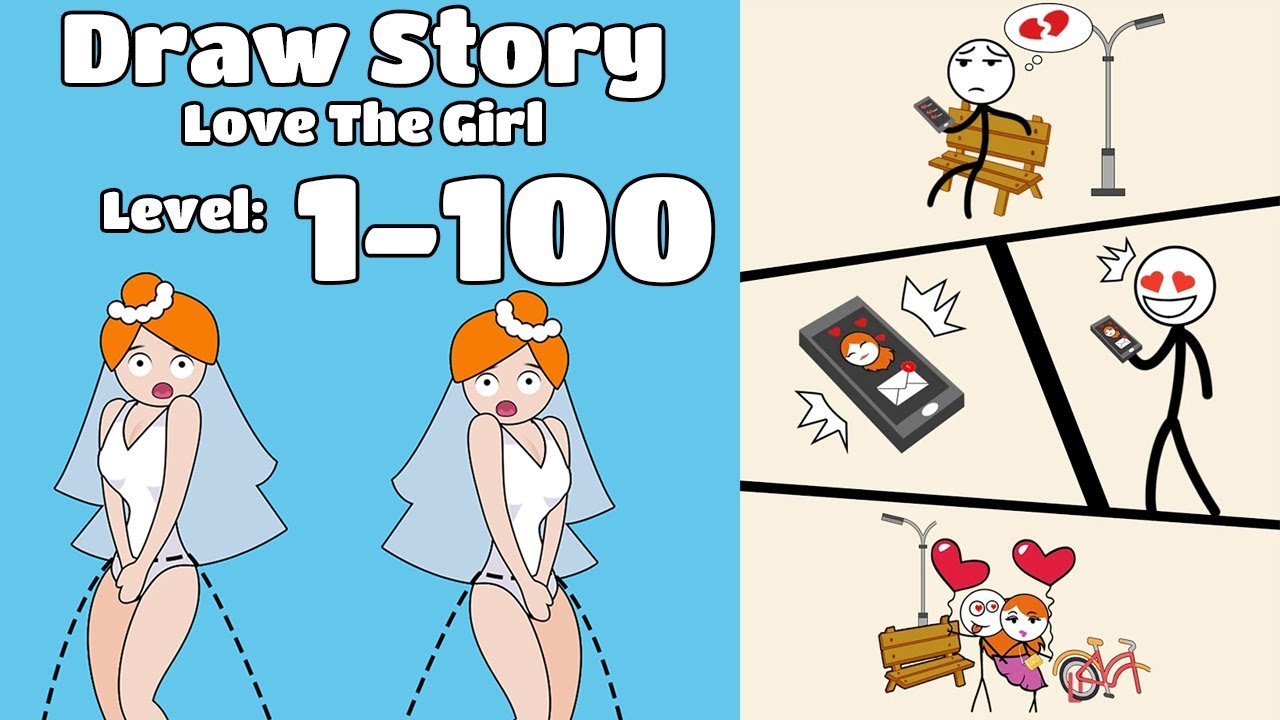 Draw Story: Love the Girl Level 1 - 100 Gameplay Walkthrough | (IOS - Android)