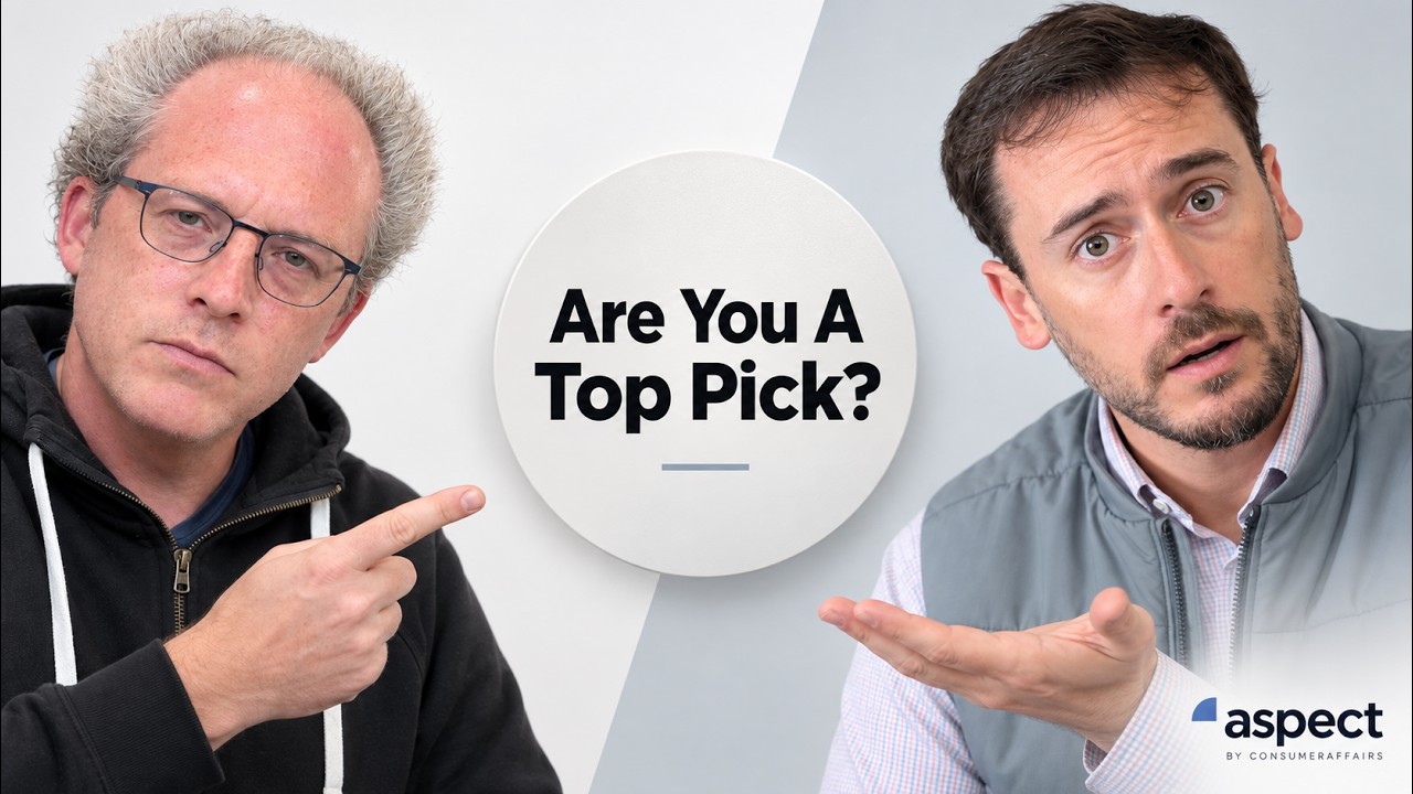 Video: How to Become a ConsumerAffairs Top Pick, with Chris of Aspect and John, head of editorial at ConsumerAffairs.