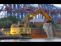 Pontonbagger - Backhoe dredger P 995 in Action