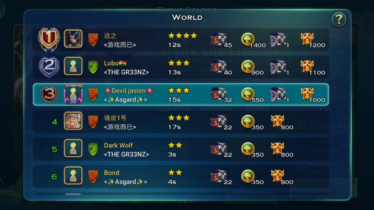 Dark dimension : Art of conquest : 3⭐ win with 15 sec : Hero leave 80