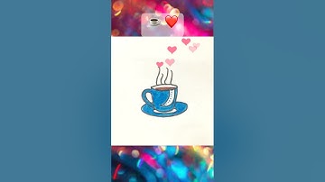 How to draw coffee cup ☕️ #art #drawing #shorts  #cup #easydraw #howtodraw #satisfying  #colors