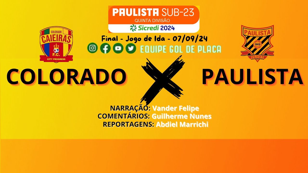 Colorado Caieiras x Paulista Jundiaí. Final. Quinta Divisão 2024. Jogo ...