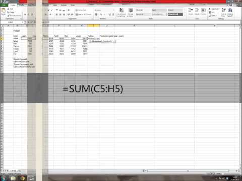 MS Excel 2010 - Summa, keskmine, miinimum, maximum